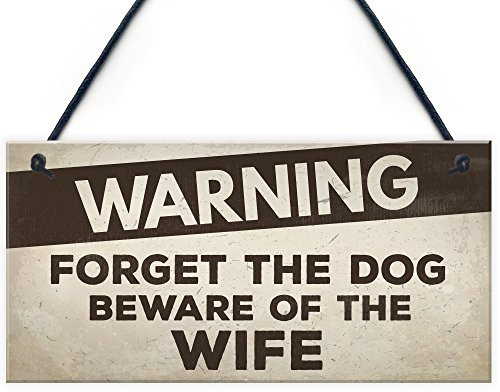 Red Ocean Beware Of The Wife Fathers Day Mum Dad Funny Birthday Gift Garden Sign House Door Plaque
