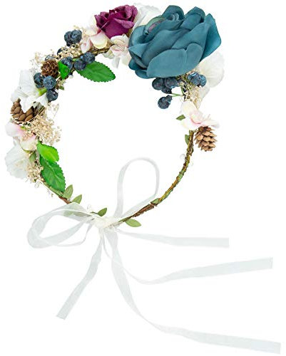 dressforfun 302788 Blumen Stirnband Haarband Blumenkranz, größenverstellbar, für Hochzeit oder Trachten Party