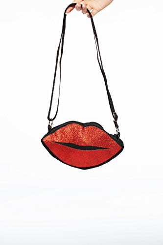 Wilbers&Wilbers Kostüm Zubehör Handtasche Rote Lippen Karneval Fasching Verkleiden