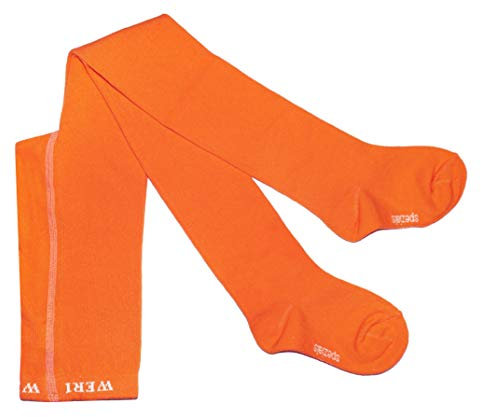 Weri Spezials Baby und Kinder Strumpfhose Baumwolle für Mädchen UNI Glatt in mehreren Farben (62, Mandarine)