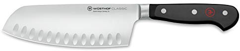Wüsthof Classic 7 Inch Hollow Edge Chai Dao, Black, Silver