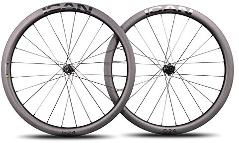 ICAN G24 700C Carbon Gravel Bike Laufradsatz 24mm Innenbreite 40mm Tiefe Drahtreifen Tubeless Ready Wheelset Center Lock 10/11 Speed Sh-HG