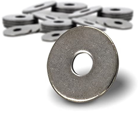 PROTECH 100 Stück Karosseriescheiben für M6 rostfreier Edelstahl A2 V2A Kotflügelscheiben Unterlegscheiben U-Scheiben 6,4x40mm Außendurchmesser 40mm