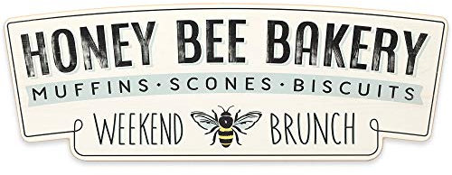 Honey Bee Bakery Holz-Wanddekoration – großes Bauernhaus-Bäckerei-Schild für Küche oder Esszimmer