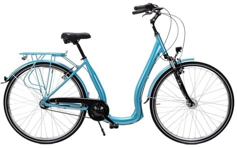 28 Zoll Alu Fahrrad City Bike bequemer tiefer Einstieg 7 Gang Rücktritt türkis