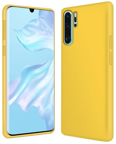CoolGadget Schutzhülle TPU für Huawei P30 Pro, Silikonhülle, stoßfest, Kratzfest, kabelloses Laden, weiche Innenseite, Gelb
