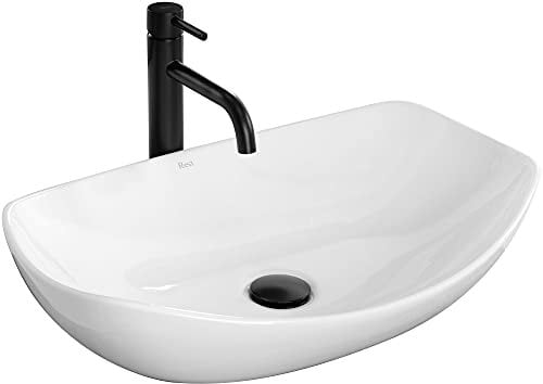 Rea Waschbecken Waschtisch Aufsatzwaschbecken Keramik Handwaschbecken Aufsatz Waschschale Rechteckig Weiß 40x56 Badezimmer