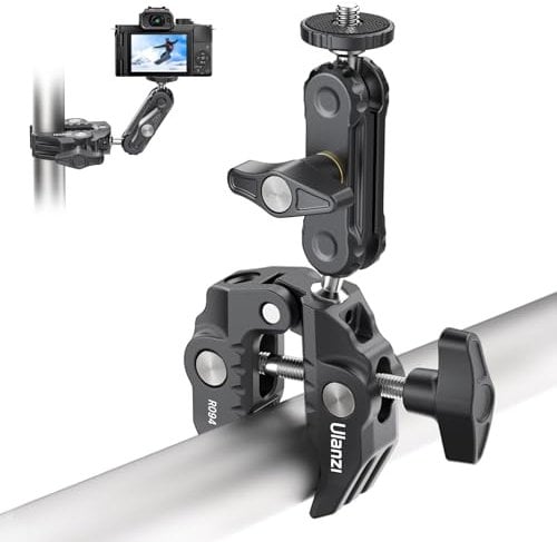 VIJIM R094 Klemmstativ Kamera, Magic Arm mit Super Clamp Crab und 360° Doppelkugelkopf mit 1/4 & 3/8 Gewinde für Nikon DSLR Kamera/Gopro/Led Videoleuchte/Ronin-M/Ronin MX/Freefly MOVI