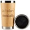 Grand mug thermos en bois avec personnalisation texte – Grand mug isotherme en bambou avec texte à graver dessus – Grand mug bois thermos avec capuchon