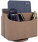 RHCSZ Leder-Fernbedienungshalter/Caddy um 360 Grad drehbar, Schreibtisch-Organizer für TV-Fernbedienungen, Stift, Taschenrechner, Gadget-Aufbewahrungsbox, Nachttisch-Dekoration (helle Holzmaserung)