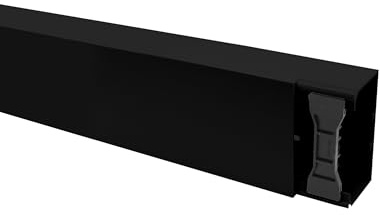 KOMIB 110 x 60 mm Kabelkanal /4 Farben/Kabelschacht / (mit Montagelochung im Boden) / je Stange 2 Meter (Schwarz, 6 x 2M = 12m)