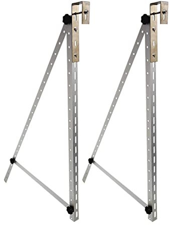 Trango ST-0006S - Solarmodul Alu-Halterung silber - für eckige Balkongeländer - Balkonkraftwerk - Inkl. 2x Edelstahl-Haken - Universalhalterung bis 114cm Panel Breite - Winkel verstellbar