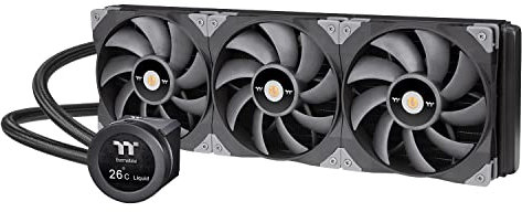 Thermaltake TOUGHLIQUID Ultra 420 CPU Liquid Cooler, AMD(AM5/AM4) Intel(LGA 1700/1200), 2.1 Inch Rotational LCD Display 2000RPM Radiator Fan, TT RGB Plus 2.0. Software, CL-W366-PL14BL-A