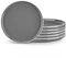 vancasso Sesam Piatti piani Set di 6 piatti in ceramica da 20.3cm, Grigio scuro dipinto a mano, forno a microonde e lavabile in lavastoviglie