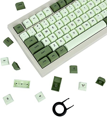124 Tasten Keycaps Matcha Grün Englisch Cute PBT XDA Profile Dye Sublimation Tastenkappen für Cherry MX Switches Mechanische Tastaturen Geeignet 61/64/68/78/84/87/96/980/104/108