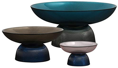 Juego de bandejas para Platos de Frutas de 3 fruteros Decorativos de Pedestal Redondo Centro de Mesa Tazón Decorativo de Vidrio Tazón de exhibición de Frutas |Plato de Frutas, |Centro de Mesa de