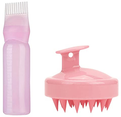 XINTONG Cepillo de tinte para el cabello con masajeador de cuero cabelludo, aplicador de aceite para el cabello, botella aplicadora de aceite para el cuero cabelludo herramientas de tratamiento
