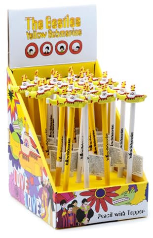 Puckator The Beatles Yellow Submarine Pencil with PVC Topper - Pencils for Kids End of Year Gifts for Children Funky Pencils for Kids Girls & Boys Party Bag Fillers Childrens Pencil Classroom Gifts