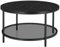 VASAGLE Coffee Table, Living Room Table, Sofa Cocktail Table Faux Marble Round, Tempered Glass Storage Shelf, Easy to Assemble, Modern Style, for Living Room, Marble Black and Ink Black LCT071B58