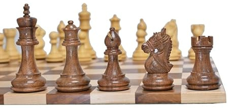 Zaumzeug gewichtetes Schach-Set – The Bridle King Staunton Series Schachfiguren aus goldenem Palisander