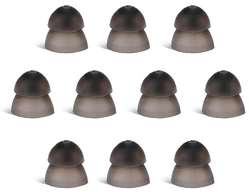 10pcs Hearing Aid Domes Earbud Tips,Silicone Ear Tips Double Layer Closed Type Domes,Hearing Aid Domes,8mm Double Layer Closed Type Washable Anti Static Ear Tips for Seniors(Black)
