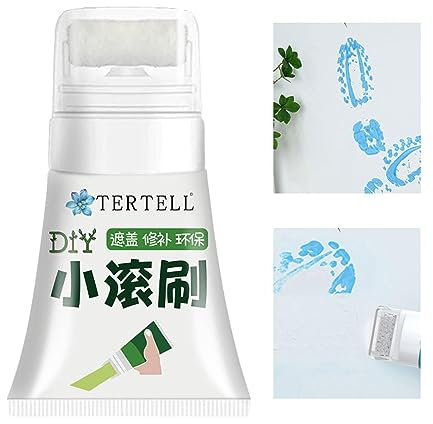 Eastuy Pasta per Riparazione pareti,Vernice Bianca per Parete - Vernice al Lattice Ecologica con Pennello Rullo, Facile da Usare e da Pulire, Perfetta per Coprire Graffiti e Sporco sui muri