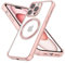 Kaywzo Antichoc Coque pour iPhone 15 Pro,Housse Étui en Transparent TPU Compatible avec Magsafe,Protection Résistant Aux Chocs 4 Coins,Galvanisé Silicone Case Cover,Rose