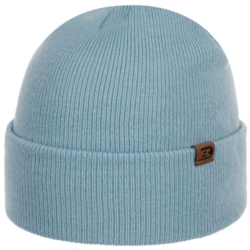 CapUniverse Wind Beanie Umschlagmütze Strickmütze Herren Ganzjährig hellblau One Size