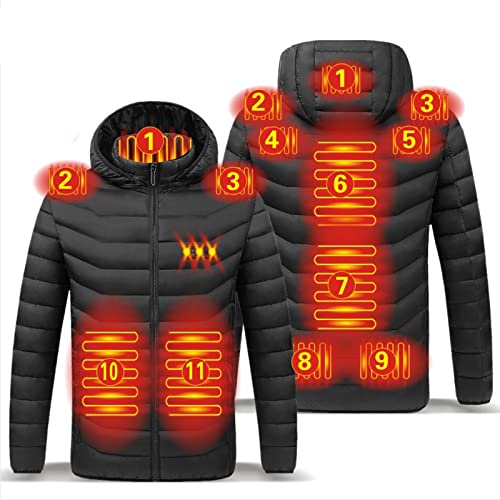Mens Heated Jacket UK Sale Clearance Heated Hoodie Winter Warm Heated Body Warmer with 3 Adjustable Temperature Heated Clothing Coat for Outdoor Camping Riding Hiking Unisex