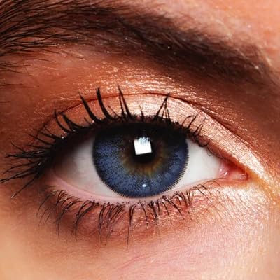 MAYFAIR ICE – 3-Monats-Kontaktlinsen ohne Stärke – Blaue Effektlinsen für natürliche und auffällige Looks – Weiche und komfortable farbige Kontaktlinsen