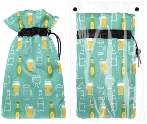 Bierflasche und Glas Außenhahnabdeckung für den Winter, isolierter Schutz, Wasserhahnabdeckungen für den Außenbereich, Garten, Wasserhahnsocken vor Einfrieren, 17,5 cm B x 27,9 cm H