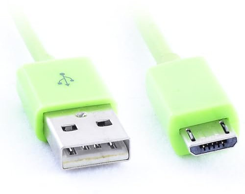 REY Cable Micro USB a USB para Carga y Transferencia de Datos, 10cm, Verde
