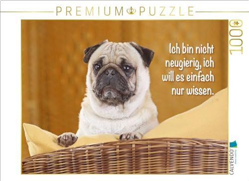 CALVENDO Puzzle Mops schaut aufmerksam | 1000 Teile Lege-Größe 64 x 48 cm Foto-Puzzle für glückliche Stunden