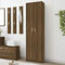 Vopese Garderobenschrank Mit 5 Fächern Kleiderschrank Flurschrank Dielenschrank Hochschrank Schrank Möbel Schlafzimmerschrank Mehrzweckschrank Braun Eichen-Optik 55x25x189 cm Holzwerkstoff