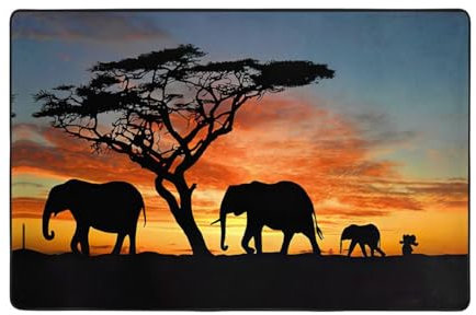 Superweicher Teppich mit afrikanischem Elefanten-Druck, für Wohnzimmer, Schlafzimmer, Badezimmer, Küche, Bodenmatten