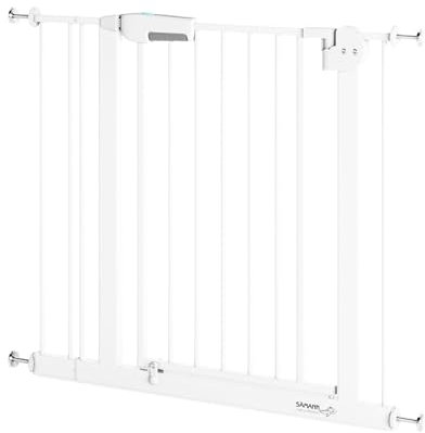 Sämann Türschutzgitter & Treppenschutzgitter zum Klemmen ohne Bohren - für Öffnungen von 75-145 cm - selbstschließendes Absperrgitter mit wahlweiser Verlängerung (84-95 cm mit Y-Spindel)