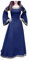 Robe Longue Femme Vintage Renaissance Large Fête Cape Couleur Uni Deguisement Halloween Femme Enceinte Medieval Taille Haute Mode Déguisement pour Halloween Automne Noel Pas Cher Bleu 5XL