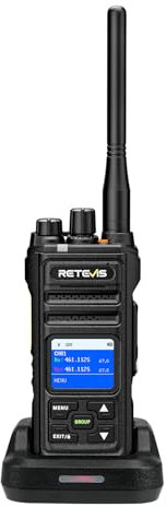 Retevis NR630S Walkie Talkie Long Distance, Waterproof 2 Way Radios IP67, 2800mAh AI Noise Reduction, Group Call, LCD Screen, High Power Professional Walkie Talkies for Logistics (Black, 1Pcs)