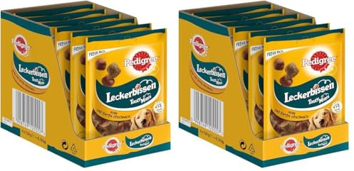 Pedigree Leckerbissen Kau-Happen – Kleine Hundesnacks mit Huhn – Ideal für das Training oder für zwischendurch – Hunde Treats im Vorratspack 6 x 130g (Packung mit 2)