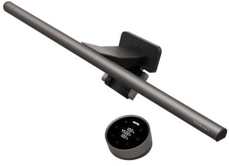 BenQ ScreenBar Halo 2 – LED Monitorlampe mit kabellosem Controller, blendfreiem Licht, einstellbarer Helligkeit & Farbtemperatur, augenschonend, USB-betrieben