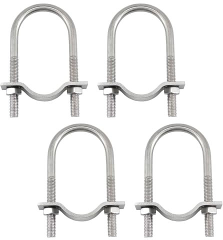 Rohrschellen mit Platten und Muttern, 6 x 42 x 62 mm, 304 Edelstahl, Rohrschellen, Rohrschnalle, 4 Stück