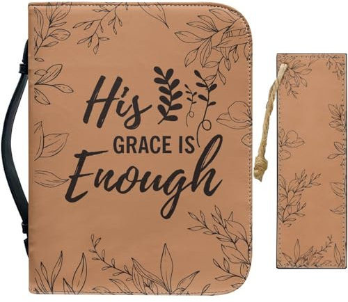 CRASPIRE Bibelhüllen Passen 10.2 x 7.4 x 1.5 Zoll Mit PU Lesezeichen Buchumschlag Buchhülle Reisebuchschutz Schutzhülle Mit Reißverschluss Abnehmbare Armbandhüllen Pflanzenmuster Geschenke Für Freunde