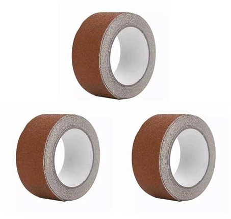 1-3 Stück Breite 5cm Länge 5m Braun Treppe Anti-Rutsch-Band Kleber Typ PVC Anti-Rutsch-Band Sand Sicherheit Dekoration für Innen-und Außenbereich Treppen Stufen Böden verwendet (3 Stück)