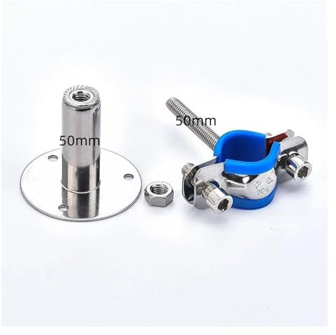 Generic 50-100mm Adjustable Rod Fit 19-108mm OD Tube 304 Stainless Pipe Hanger Bracket Clamp Support Clip with Base Plate(Fit 15-19mm OD Tube)