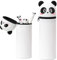 MPXEAVG Trousse Ecole 2 en 1 en Silicone Souple, Trousse Silicone Verticale, Panda Pochette de Stylo, Fermeture à Glissière, pour Fournitures Scolaires de Grande Capacité (Panda)