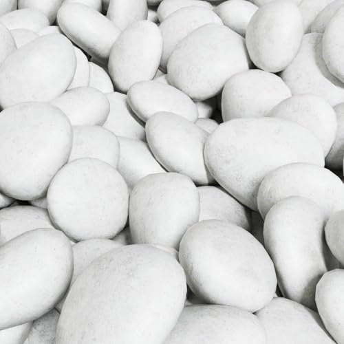 Amberglo White Decorative Stone Pebbles Fire