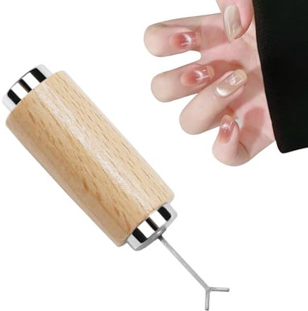 Cat Eye Magnet Wand with Y Shaped Iron Wire Cat Eye Gel Nail Polish Wooden Cylinder Powerful Magnetic Bar Tools DIY Heart Effect Multifunctional for Home Salon
