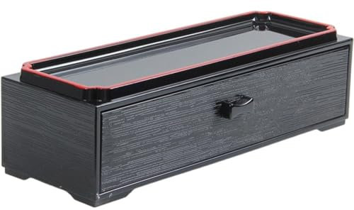 Boîte À Couverts en Bois avec Couvercle À Fenêtre, Boîte De Rangement pour Vaisselle, Boîte De Rangement pour Couverts Coulissante, Porte-ustensiles Élégant, Boîte De Rangement pour Baguettes