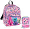 SJ Gang Seven Ever Zaino Doppio Scomparto con Astuccio, 30L, 31 x 43 x 24 cm, Rosa con Cuori