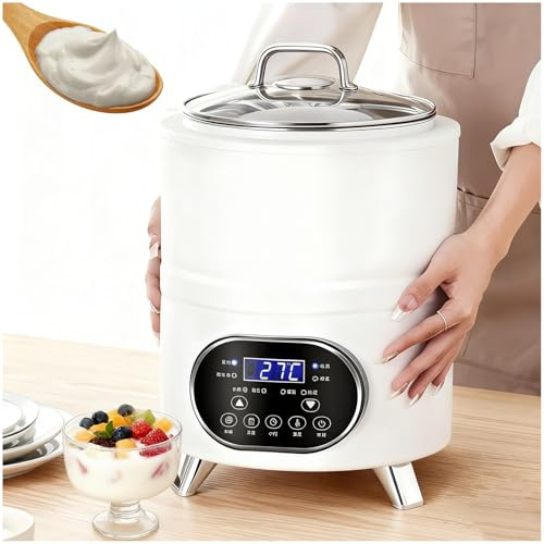 ZEEKYFOR Yogurtiera 8L/12L, Macchina per Fermentazione Yogurtiera di Grande capacità per Uso Domestico e Commerciale, Controllo Automatico della Temperatura e Timer White 12L